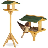 Relaxdays Vogelhaus mit Ständer, stehendes Vogelhäuschen für Garten u.