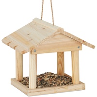 Relaxdays Vogelhaus zum Aufhängen, Vogelhäuschen Garten und Balkon, unbehandeltes
