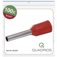 Quadrios 22C427 Aderendhülse 1 mm2 Teilisoliert Rot 1 Set