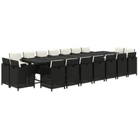 VidaXL Garten-Essgruppe 19-tlg. Schwarz