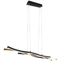 Trio Leuchten LED Pendelleuchte Blaze schwarz-messing 107 x 15,5