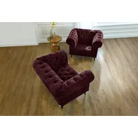 Home Affaire Loveseat Tinnum Chesterfield Sessel Luxus-Microfaser 121 x