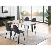LEONIQUE »Eadwine, TOPSELLER! Tisch plus 4 Stühle, Sitzgruppe«, (Set,