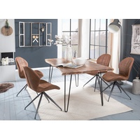 Home Affaire Esstisch »Manhattan 2.0«, mit Baumkantenoptik und filigranem