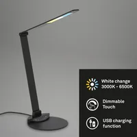 Briloner LED-Schreibtischleuchte Haiti touchdim CCT schwarz