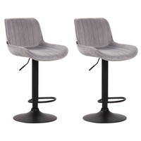CLP 2er Set Barhocker Lentini Samt schwarz