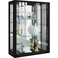 VCM Vitrine Udina mit Spiegel inkl. LED-Beleuchtung, schwarz