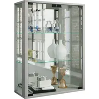 VCM Vitrine Udina mit Spiegel inkl. LED-Beleuchtung, silber