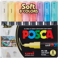 Posca marker sæt Soft Colors PC-1M 8 ass.