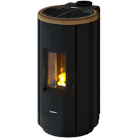 FreePoint Pelletheizkessel Chrome 7 Stahl Schwarz 7 kW mit