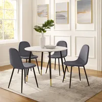 LEONIQUE »Eadwine, TOPSELLER! Sitzgruppe Esstisch plus 4 Esszimmerstühle«, (Set,