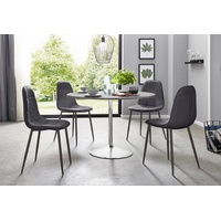 INOSIGN Essgruppe, (Set, 5-tlg), mit rundem Tisch im Zement-Optik,