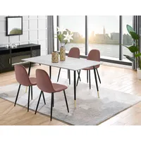 LEONIQUE »Eadwine, TOPSELLER! Tisch plus 4 Stühle, Sitzgruppe«, (Set,