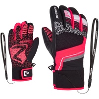 Ziener Kinder LONZALO Ski-Handschuhe/Wintersport | wasserdicht, Primaloft, Black.neon pink,