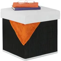 Relaxdays Sitzhocker mit Stauraum Polyester 35 x 35 x