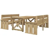 VidaXL 3-tlg. Garten-Essgruppe Massivholz Kiefer Imprägniert