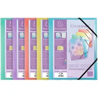 Exacompta 25x Sammelmappe A4 + Gummizug 3 Klappen PP