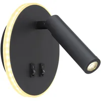 GLOBO LED-Wandleuchte Many Schwarz Ø 14,6 cm