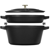 Staub Zwilling Staub Cocotte 24cm Kochtopf-Set, 2-tlg. schwarz (40508-383-0)