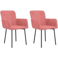 VidaXL Esszimmerstuhl Rosa Samt 2 Stk.