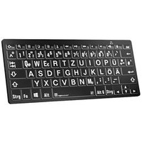 LogicKeyboard XL-Print White on Black Mini PC, Bluetooth, DE