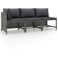 VidaXL Garten-Lounge-Set 3-tlg. grau
