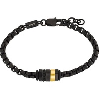 S.Oliver Herren Armband, Edelstahl, SCHWARZ, 20