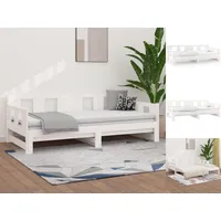 VidaXL Tagesbett Ausziehbar Weiß Massivholz Kiefer 2x(90x200) cm1279799