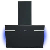 PKM Dunstabzugshaube 60cm Schwarz Glasschirm LED Hintergrundbeleuchtung Umluft -