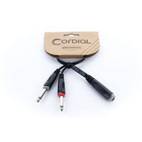 Cordial 14885 Klinke Audio Y-Adapter [1x Klinkenbuchse 6.3 mm