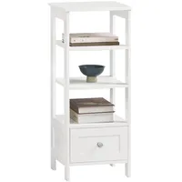 SoBuy Beistelltisch Nachttisch mit Schublade und Ablagen Sofatisch Beistelltisch