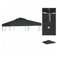 VidaXL Pavillon-Ersatzdach 310 g/m2 Dunkelgrau 3x3 m