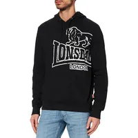 Lonsdale London Herren Kapuzenpullover Tadley Black/Ecru, M, 114940