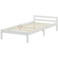Homestyle4u Holzbett 90 x 200 cm Weiß 1412