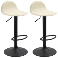 CLP 2er Set Barhocker Lana V2 Kunstleder creme/schwarz