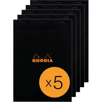 Rhodia 5x Gehefteter Notizblock No.18 A4 80 liniert Rand