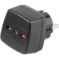 Vivanco TA I/D Reisestecker Italien Buchse (Schuko Stecker schwarz)
