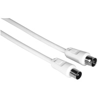 Hama Antennen-Kabel Koax-Stecker - Koax-Kupplung, 10m, 75dB, weiß (205031)