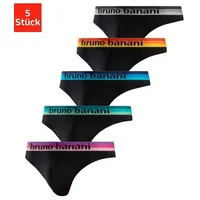Bruno banani String, (Packung, 5 St.), mit Streifen Logo
