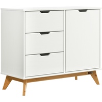 CASARIA Sideboard Borneo Weiß/Natur Kiefer 96x40x79cm FSC® zertifiziert