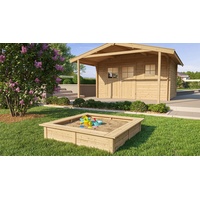 Weka Sandkasten BxLxH: 119x119x25 cm, inkl. Abdeckplane, rot