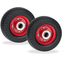 Relaxdays Rad für Roller, E-Scooter, 6x2, 2er Set, Vollgummi,