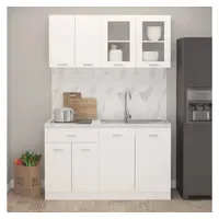 VidaXL Küchenzeile Lyon 4-tlg. 240 cm Weiß