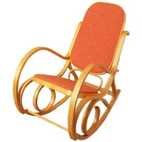 Mendler Schaukelstuhl M41, Schwingsessel Fernsehsessel, Massiv-Holz - Eiche-Optik, Stoff/Textil