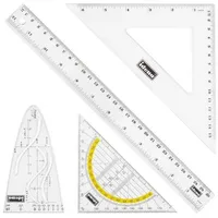 IDENA Geometrie-Set 4-teilig, transparent
