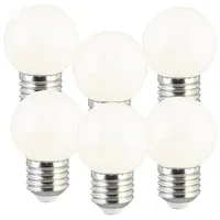 Luminea 6er-Set LED-Lampen E27: Retro, G45, 1 W (ersetzt