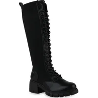 VAN HILL Damen Leicht Gefütterte Schnürstiefel Stiefel Profilsohle Schuhe