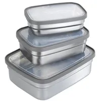 Maximex Lunchbox »Edelstahl«, (Set, 3 tlg.), Brotdosen in 3