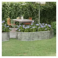 VidaXL Hochbeet Pulverbeschichteter Stahl 175x100x36 cm Silbern