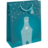Sigel Sigel, Weihnachts-Geschenktüte ""Polar bear with candle"", groß Geschenktasche